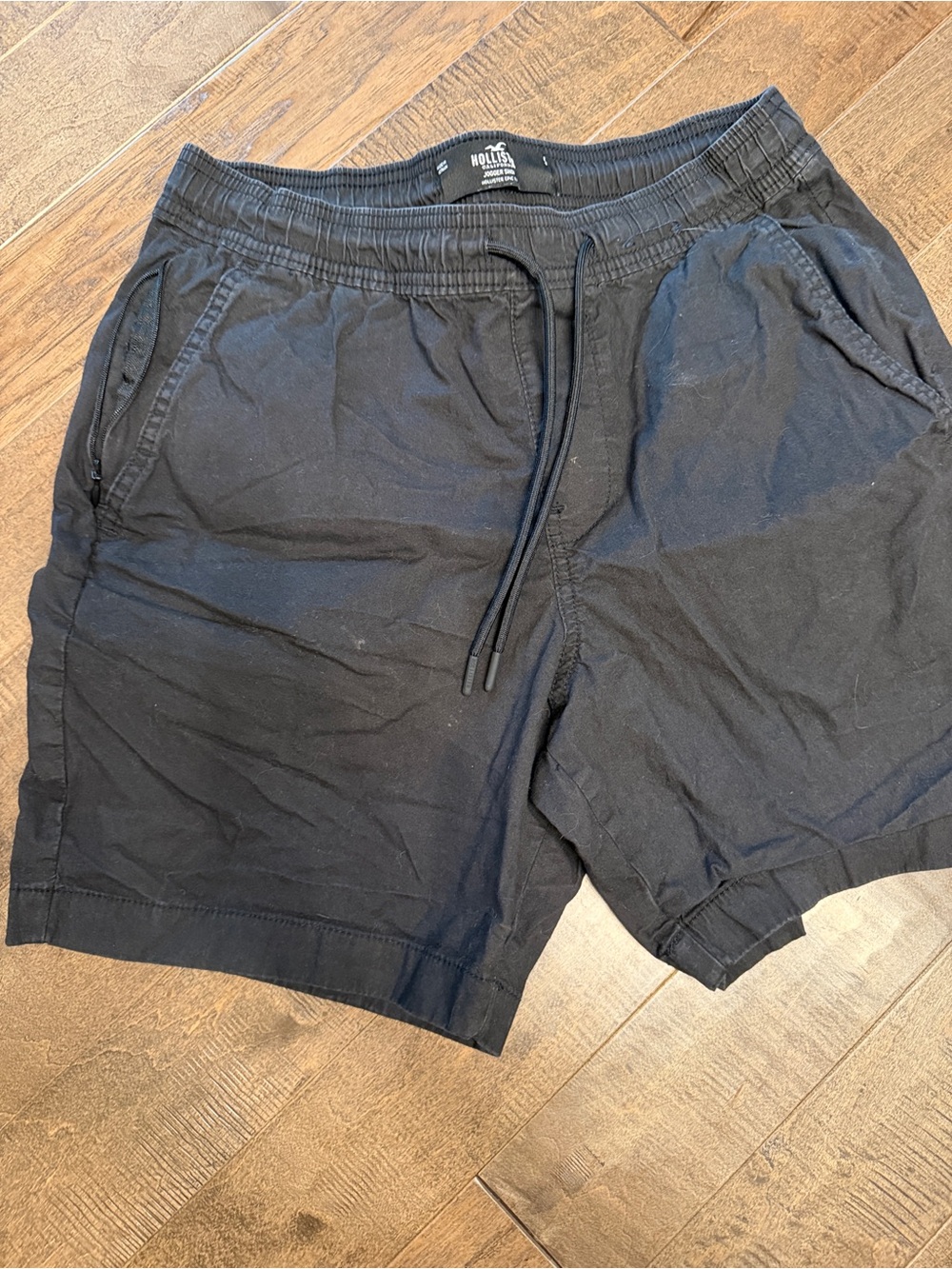 Hollister Men's Black Athletic Drawstring Shorts
